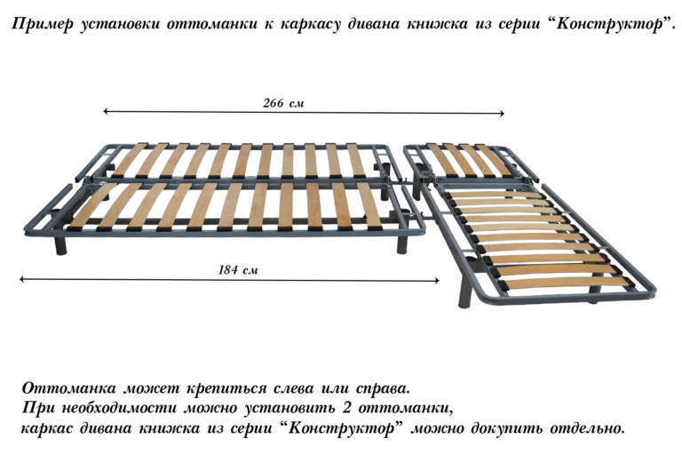Каркас кушетки оттоманки серия "Конструктор"