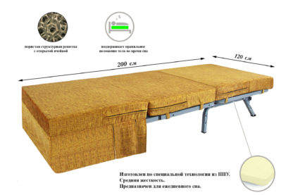 Универсальный складной матрас на диван аккордеон 120 "Янтарный-120"