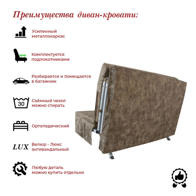 Диван 140 "Мокко" раскладной аккордеон Диван 140 "Мокко" раскладной аккордеон