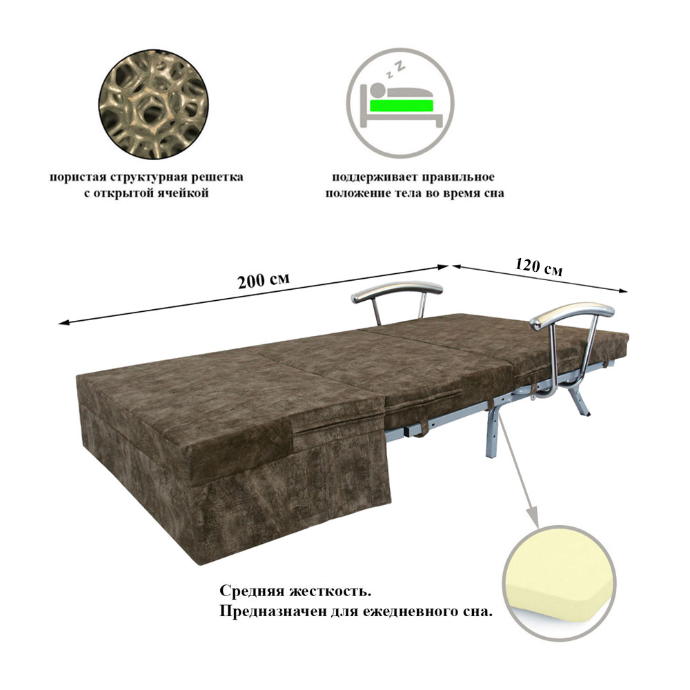 Диванчик 120 "Мокко" с подлокотниками