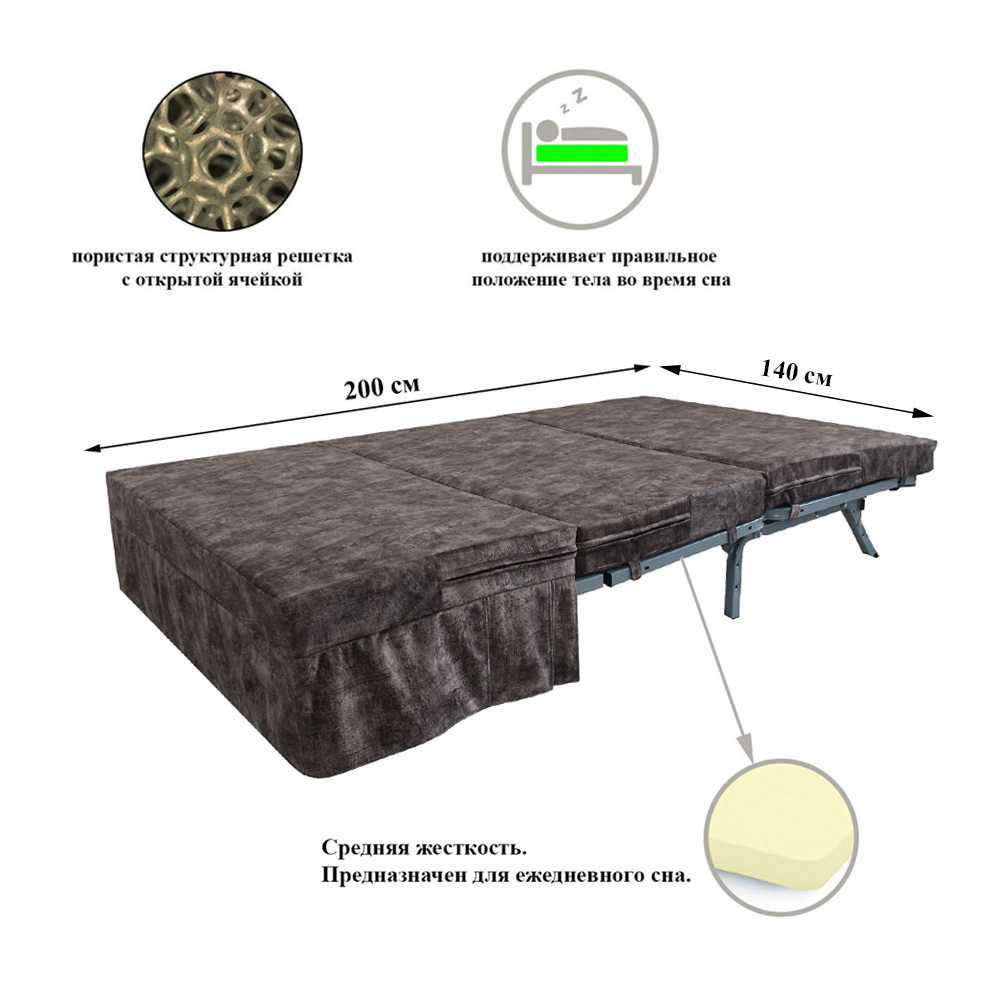 Диван 140 "Эскимо" раскладной аккордеон
