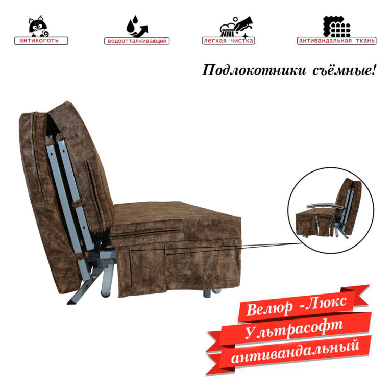 Диван 140 "Махагон" раскладной аккордеон со съемными подлокотниками Диван 140 "Махагон" раскладной аккордеон со съемными подлокотниками