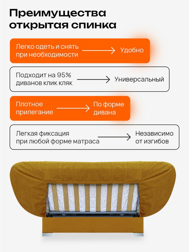 Чехол для дивана клик кляк "Шафран"