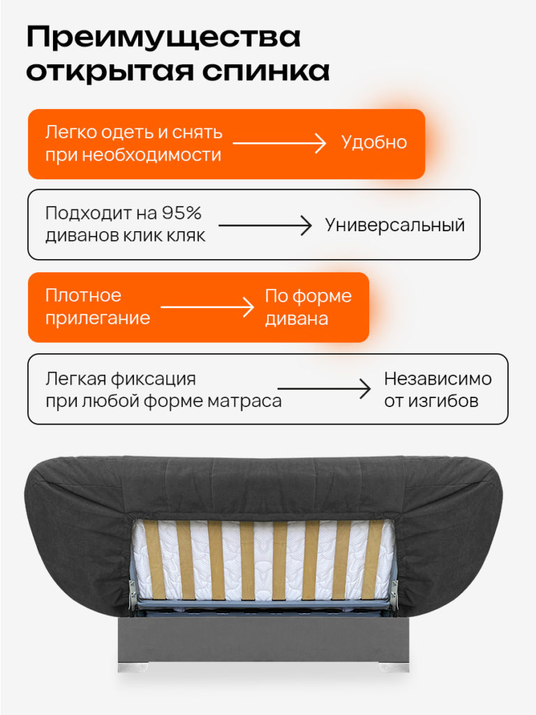 Чехол для дивана клик кляк "Серый кварц"